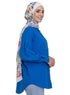 Royal Blue Linen Pocket Over Size Shirt - Khotwh